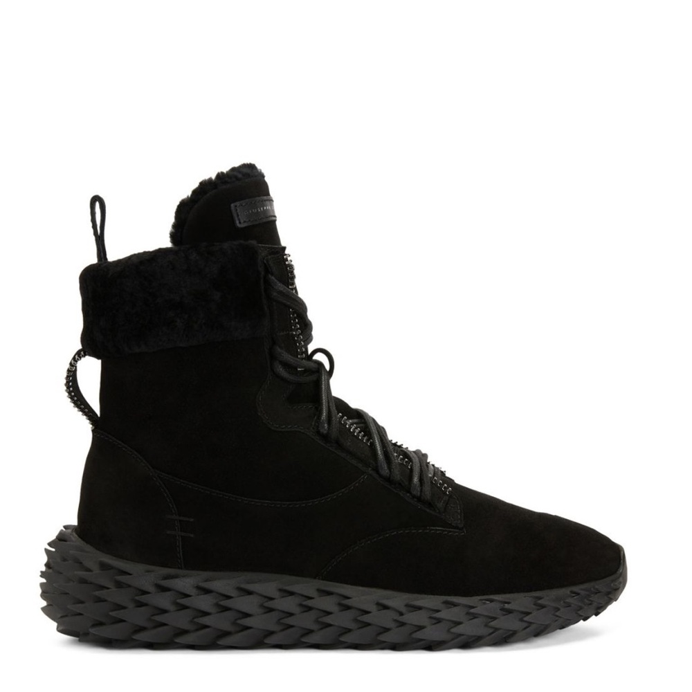 Giuseppe Zanotti Urchin High-Top Sneaker Boots - Black Suede & Shearling Lined